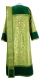 Deacon vestments - Morozko metallic brocade BG3 (green-gold) with velvet inserts (back), Standard design