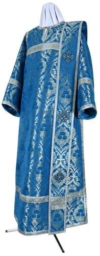 Deacon vestments - metallic brocade BG6 (blue-silver)