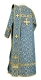 Deacon vestments - Arkhangelsk rayon brocade S2 (blue-gold) (back), Standard cross design