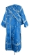 Deacon vestments - Vine Switch rayon brocade S2 (blue-silver) (back), Standard cross design