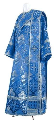 Deacon vestments - rayon brocade S2 (blue-silver)