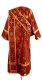 Deacon vestments - Vine Switch rayon brocade S2 (claret-gold) (back), Standard cross design