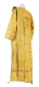 Deacon vestments - Cornflowers rayon brocade S2 (yellow-gold) back, Standard cross design