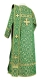 Deacon vestments - Arkhangelsk rayon brocade S2 (green-gold) (back), Standard cross design