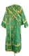 Deacon vestments - Vine Switch rayon brocade S2 (green-gold) (back), Standard cross design