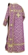 Deacon vestments - Arkhangelsk rayon brocade S2 (violet-gold) (back), Standard cross design