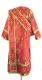 Deacon vestments - Vine Switch rayon brocade S2 (red-gold) (back), Standard cross design