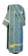 Deacon vestments - Vasiliya rayon brocade s3 (blue-gold) back, Economy design