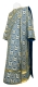 Deacon vestments - Floral Cross rayon brocade S3 (blue-gold), Standard design