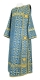 Deacon vestments - Cornflowers rayon brocade s3 (blue-gold), Economy design