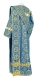 Deacon vestments - Vologda Posad rayon brocade s3 (blue-gold) back, Standard design