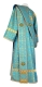 Deacon vestments - Catherine rayon brocade s3 (blue-gold) back, Standard design