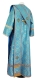 Deacon vestments - Vasiliya rayon brocade s3 (blue-gold) back, Standard design