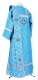 Deacon vestments - Vasiliya rayon brocade s3 (blue-silver) back, Standard design