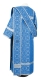 Deacon vestments - Vasiliya rayon brocade s3 (blue-silver) back, Economy design