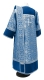 Deacon vestments - Corinth rayon brocade S3 (blue-silver) with velvet inserts, back, Standard design