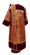 Deacon vestments - Corinth rayon brocade S3 (claret-gold) with velvet inserts, back, Standard design