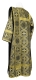 Deacon vestments - St. George Cross rayon brocade S3 (black-gold) back, Economy design