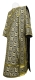 Deacon vestments - Floral Cross rayon brocade S3 (black-gold), Standard design