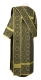 Deacon vestments - Vasilia rayon brocade S3 (black-gold) back, Economy design