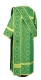 Deacon vestments - Vasilia rayon brocade S3 (green-gold) back, Economy design