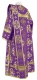 Deacon vestments - Kostroma rayon brocade s3 (violet-gold) back, Standard cross design