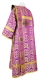 Deacon vestments - Floral Cross rayon brocade S3 (violet-gold) back, Economy cross design