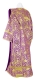 Deacon vestments - Theophaniya rayon brocade S3 (violet-gold) back, Standard design