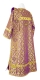 Deacon vestments - Solovki rayon brocade S3 (violet-gold) back, Standard design