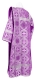Deacon vestments - St. George Cross rayon brocade S3 (violet-silver) back, Economy design