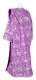 Deacon vestments - Theophaniya rayon brocade S3 (violet-silver) back, Standard design