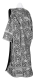Deacon vestments - Theophaniya rayon brocade S3 (black-silver) back, Standard design