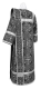 Deacon vestments - Alania rayon brocade s3 (black-silver) back, Economy design