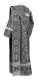 Deacon vestments - Vologda Posad rayon brocade s3 (black-silver) back, Standard design