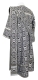 Deacon vestments - Floral Cross rayon brocade S3 (black-silver) back, Standard design