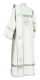 Deacon vestments - Lyubava rayon brocade s3 (white-silver) back, Economy design