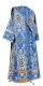 Deacon vestments - Sloutsk rayon brocade S4 (blue-gold) back, Standard design