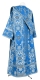 Deacon vestments - Sloutsk rayon brocade S4 (blue-silver) back, Standard design