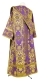 Deacon vestments - Sloutsk rayon brocade S4 (violet-gold) back, Standard design