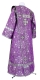 Deacon vestments - Pochaev rayon brocade S4 (violet-silver) back, Standard design