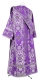 Deacon vestments - Sloutsk rayon brocade S4 (violet-silver) back, Standard design
