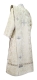 Deacon vestments - Thebroniya rayon brocade S4 (white-silver) back, Standard design