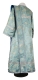 Deacon vestments - Peony rayon Chinese brocade (blue-silver) (back) with velvet inserts, Standard design