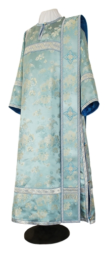 Deacon vestments - rayon Chinese brocade (blue-silver)