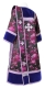 Deacon vestments - Peony rayon Chinese brocade (violet-silver) (back) with velvet inserts, Standard design