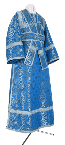 Subdeacon vestments - metallic brocade B (blue-silver)