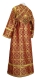 Subdeacon vestments - Zlatoust metallic brocade B (claret-gold) back, Standard design