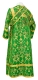 Subdeacon vestments - Thebroniya metallic brocade B (green-gold) back, Standard design