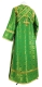 Subdeacon vestments - Floral Cross metallic brocade B (green-gold) (back), Standard design