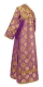 Subdeacon vestments - Myra Lycea metallic brocade B (violet-gold) back, Standard design